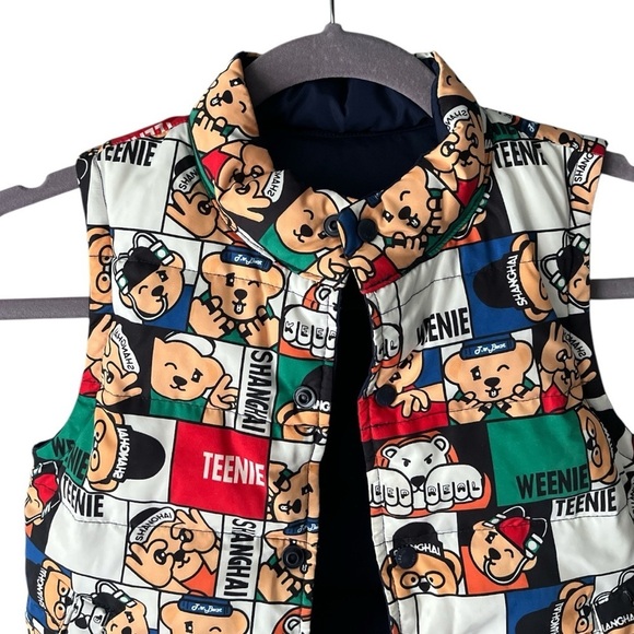 Teenie Weenie Reversible Puffer Vest Children 6-7 Years Old Blue Red Unisex - Picture 2 of 11
